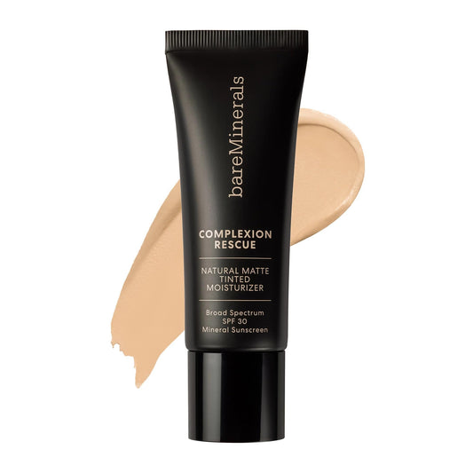 bareMinerals Complexion Rescue Natural Matte Tinted Moisturizer for Face with SPF 30, Tinted Mineral Sunscreen, Sheer-to-Light Coverage, for Oily Skin, Multi-tasking Skincare Infused Makeup