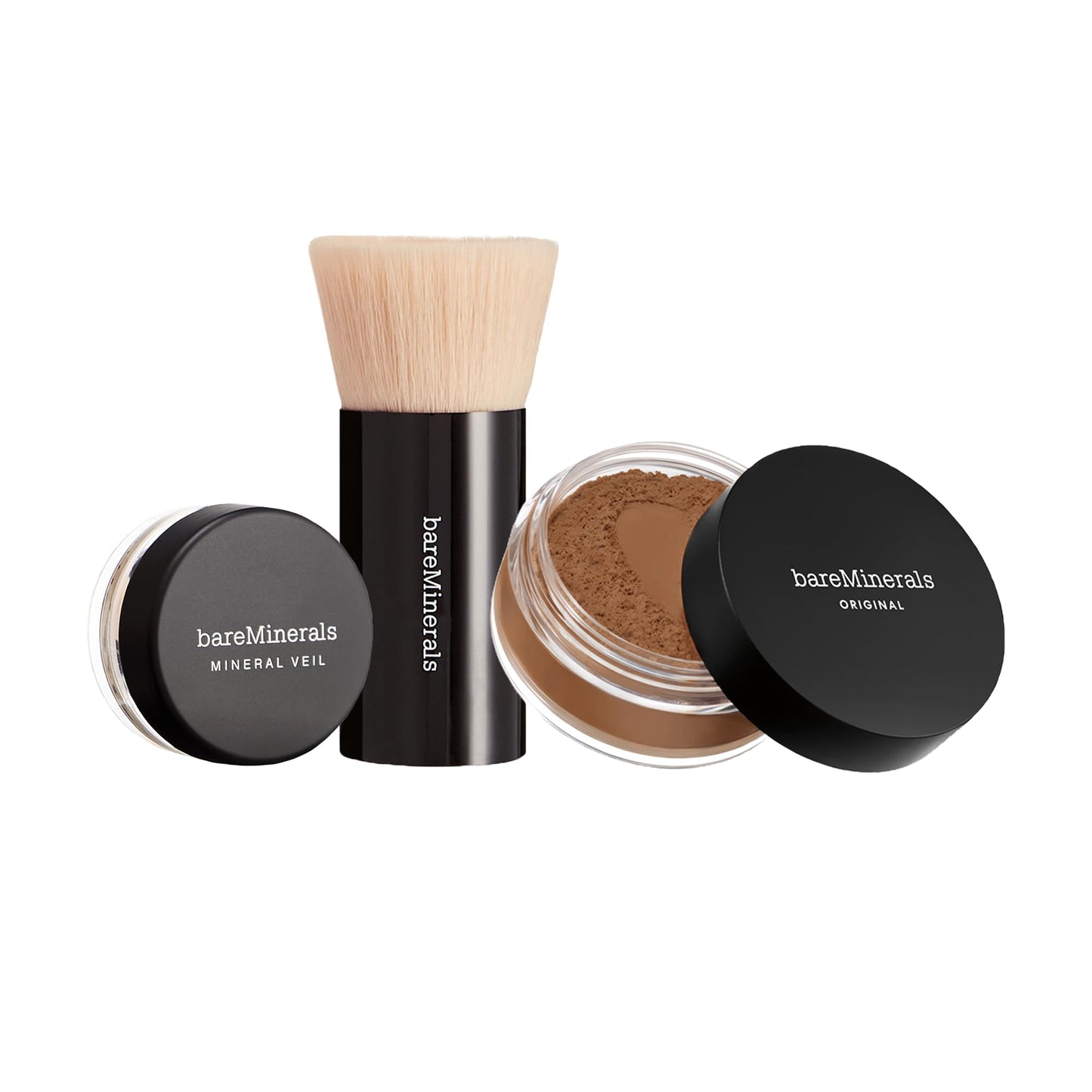 bareMinerals Original Get Started Kit, 3-Piece Makeup Set Includes Full-Sized Original Loose Mineral Foundation SPF 15, Travel-Sized Beautiful Finish Brush & Original Mineral Veil Setting Powder