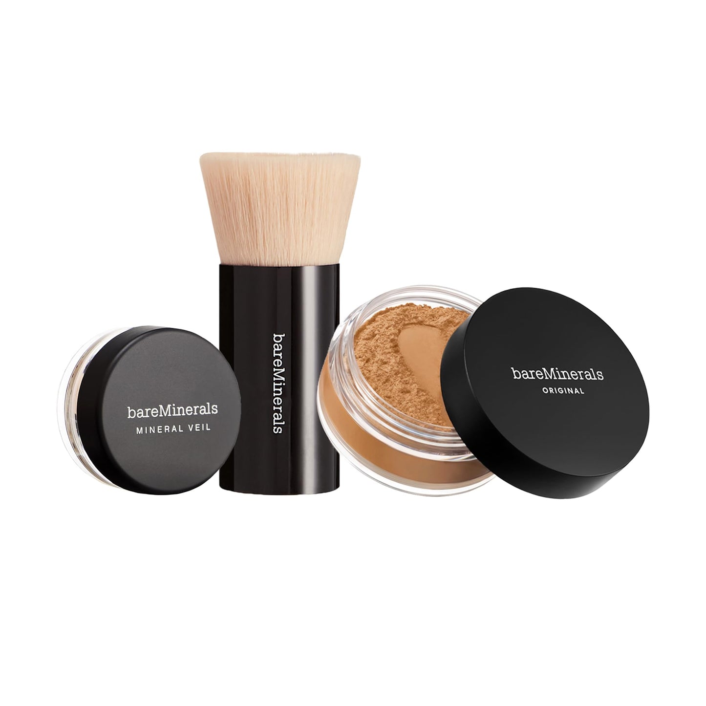 bareMinerals Original Get Started Kit, 3-Piece Makeup Set Includes Full-Sized Original Loose Mineral Foundation SPF 15, Travel-Sized Beautiful Finish Brush & Original Mineral Veil Setting Powder