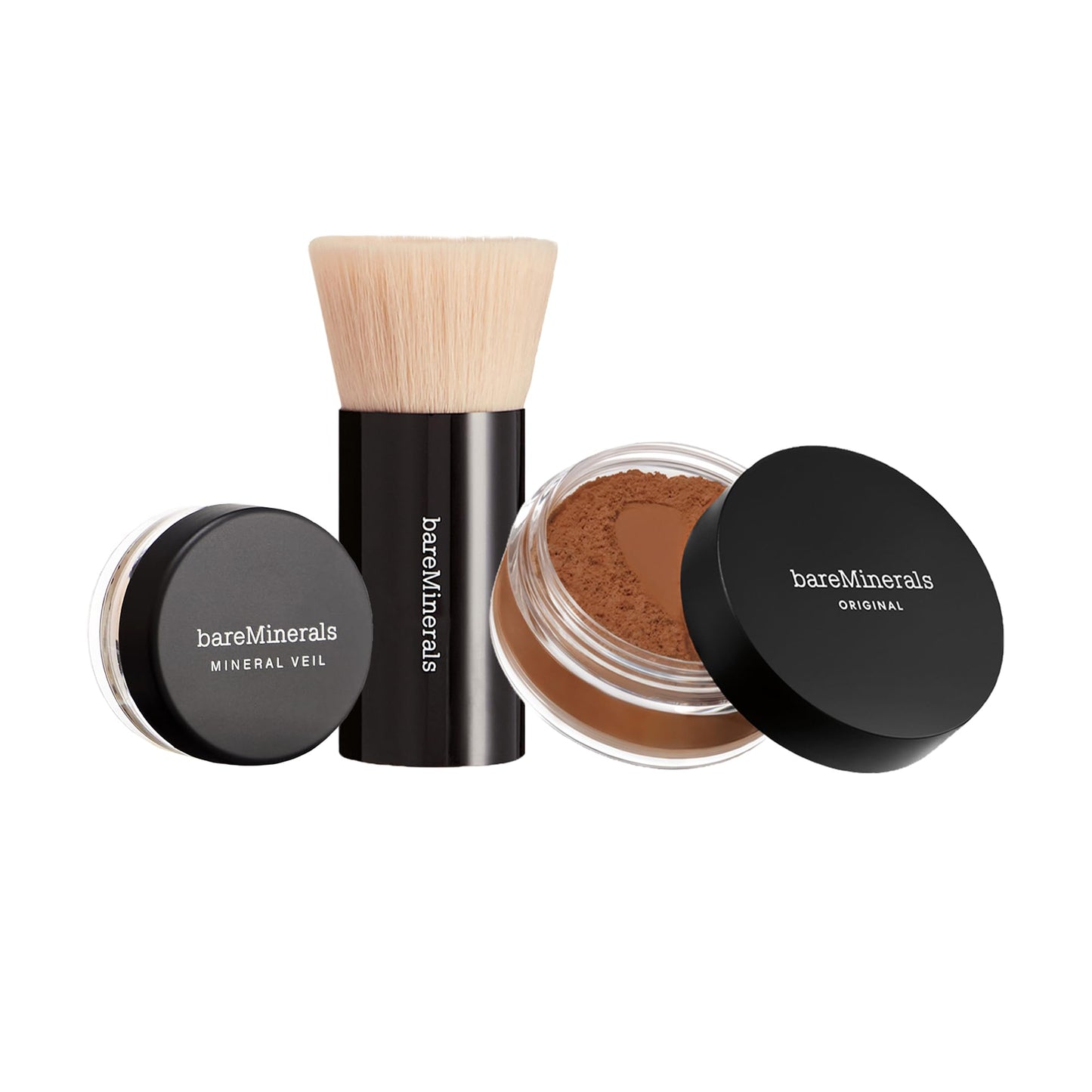 bareMinerals Original Get Started Kit, 3-Piece Makeup Set Includes Full-Sized Original Loose Mineral Foundation SPF 15, Travel-Sized Beautiful Finish Brush & Original Mineral Veil Setting Powder