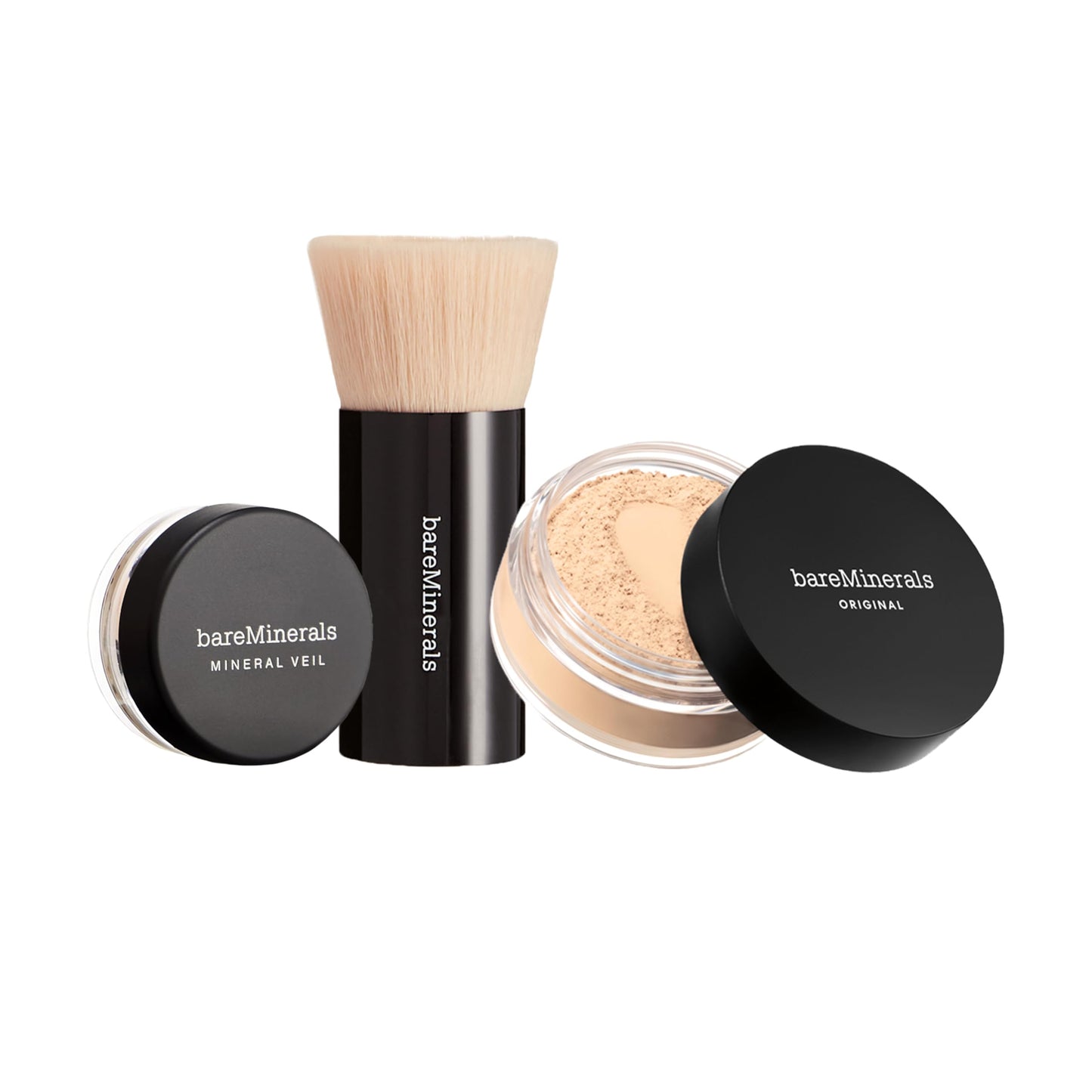 bareMinerals Original Get Started Kit, 3-Piece Makeup Set Includes Full-Sized Original Loose Mineral Foundation SPF 15, Travel-Sized Beautiful Finish Brush & Original Mineral Veil Setting Powder